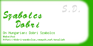 szabolcs dobri business card